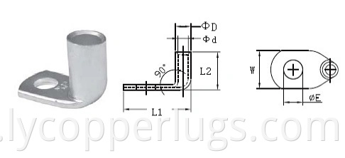 Gph90 Degree Copper Cable Tube Lugs